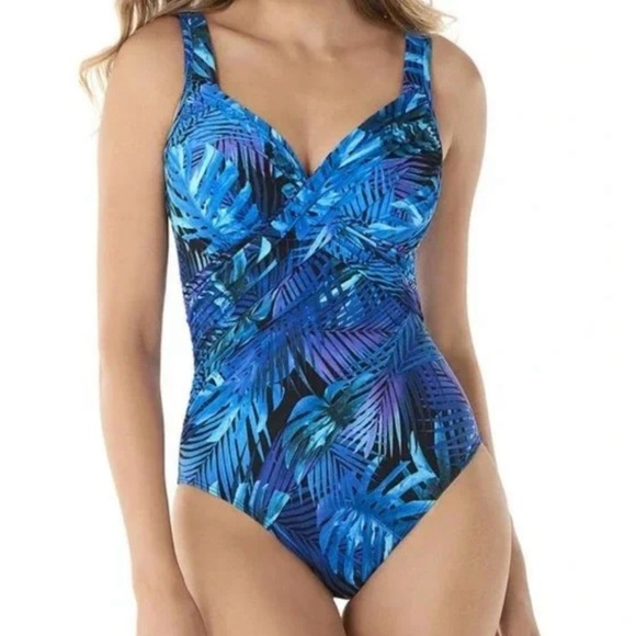 Miraclesuit Royal Palms Revele One Piece Swimsuit Women's Size 10 - Picture 1 of 6